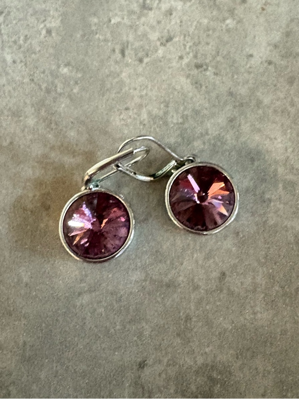 Touchstone Crystal Purple Round Crystal Lulu Earrings